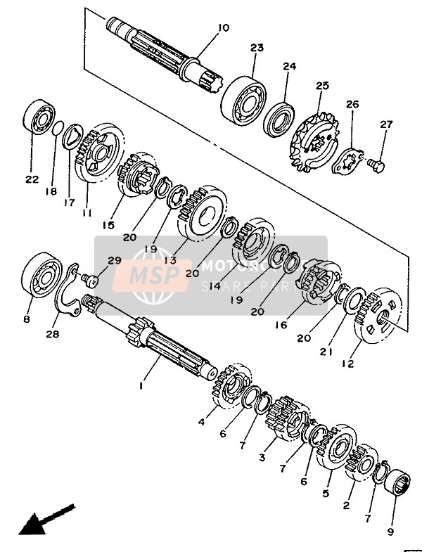 Yamaha TZR125 1991 Transmission for a 1991 Yamaha TZR125