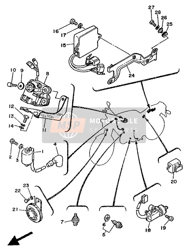 34L833502000, Knipper Relais Assy, Yamaha, 4