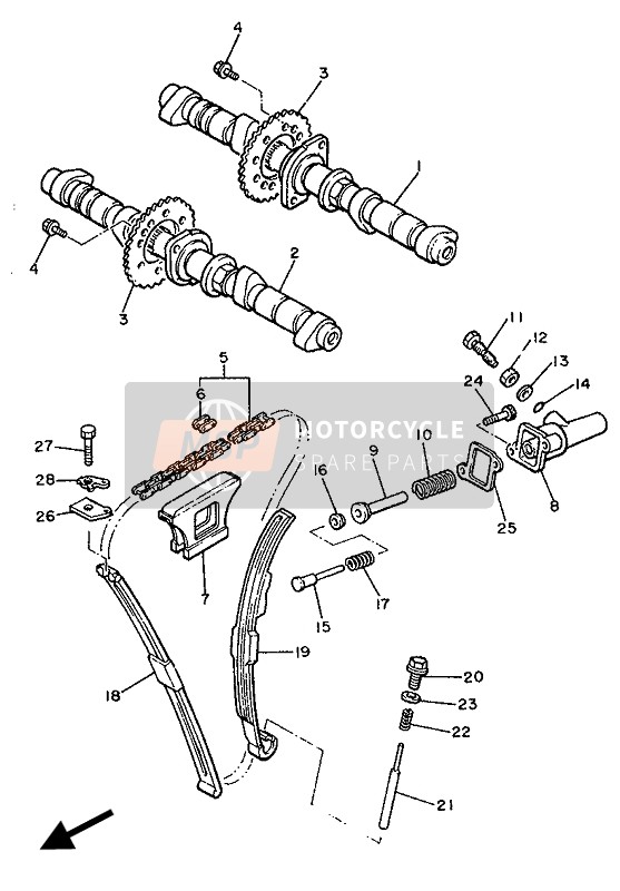 Yamaha XJ600 1991 Arbre À Cames & Chaîne pour un 1991 Yamaha XJ600