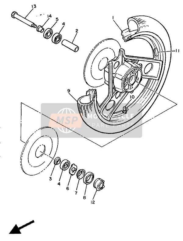 Yamaha XJ600 1991 Front Wheel for a 1991 Yamaha XJ600