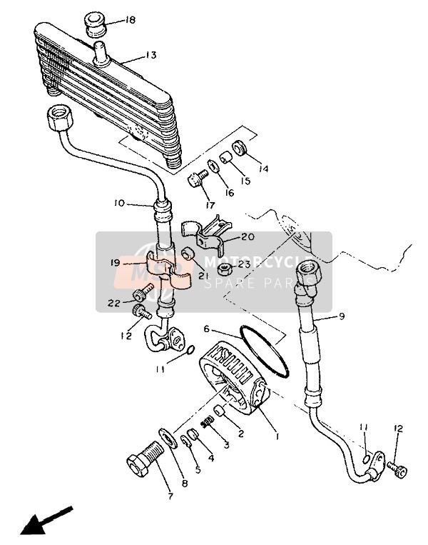 Yamaha XJ900F 1991 Refroidisseur d'huile pour un 1991 Yamaha XJ900F