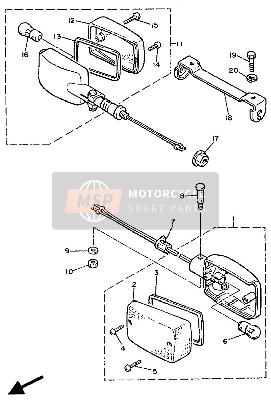 Yamaha XJ900F 1991 Lumière clignotante pour un 1991 Yamaha XJ900F