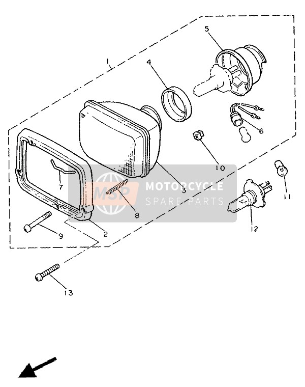 Yamaha XJ900F 1991 Headlight for a 1991 Yamaha XJ900F