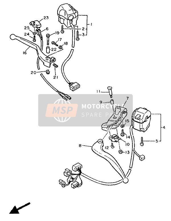 Yamaha XJ900F 1991 Handle Switch & Lever for a 1991 Yamaha XJ900F