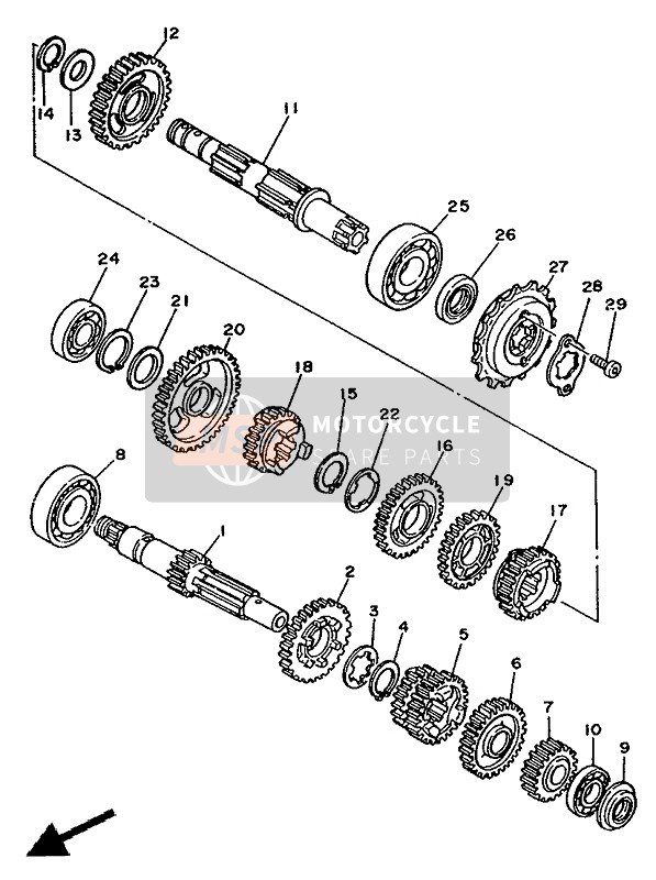 Yamaha XT350 1991 Transmission pour un 1991 Yamaha XT350