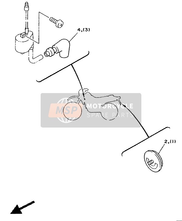 4KM851300000, Achter Reflector Assy, Yamaha, 0