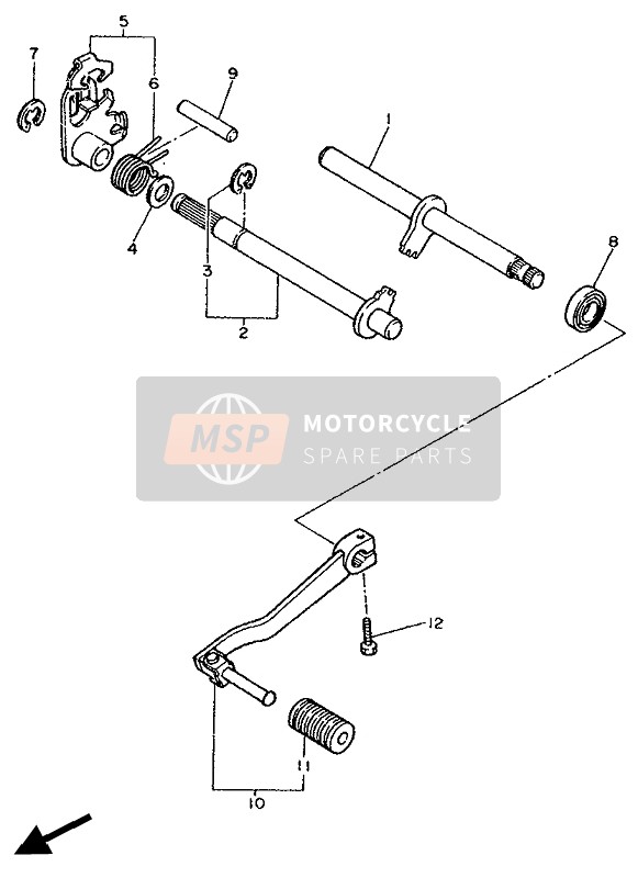 Yamaha XT600E 1991 Shift Shaft for a 1991 Yamaha XT600E