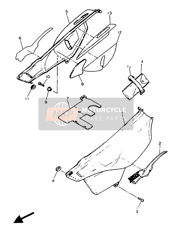 Yamaha XT600E 1991 Side Cover for a 1991 Yamaha XT600E