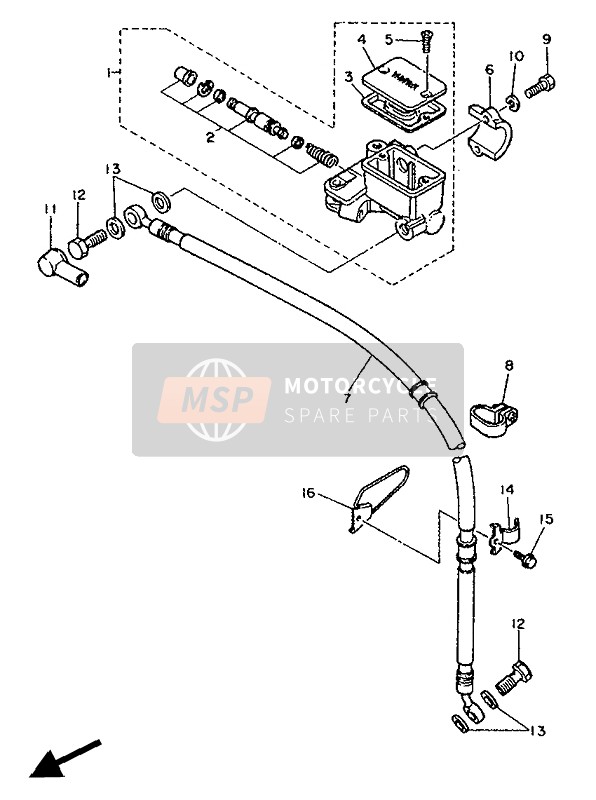 Yamaha XT600E 1991 Front Master Cylinder for a 1991 Yamaha XT600E