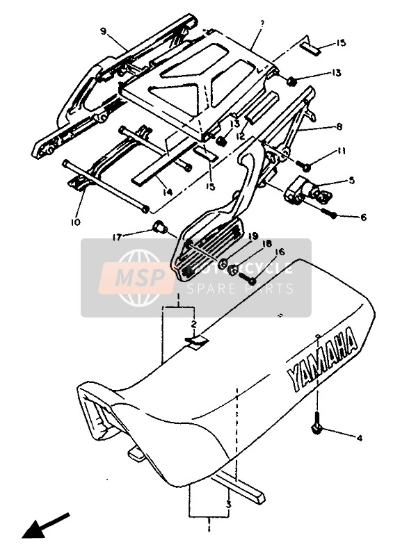 Yamaha XTZ660 TENERE 1991 Seat Carrier for a 1991 Yamaha XTZ660 TENERE