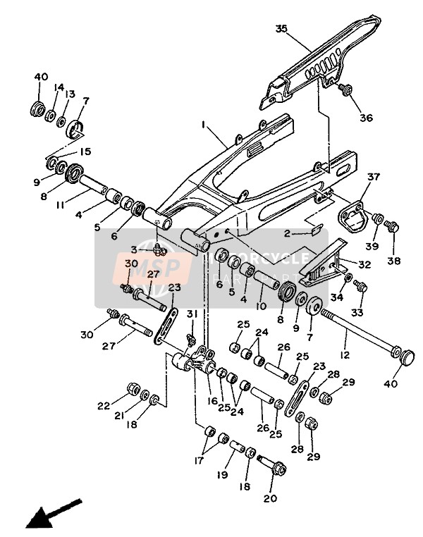 Yamaha XTZ750 SUPERTENERE 1991 Rear Arm for a 1991 Yamaha XTZ750 SUPERTENERE