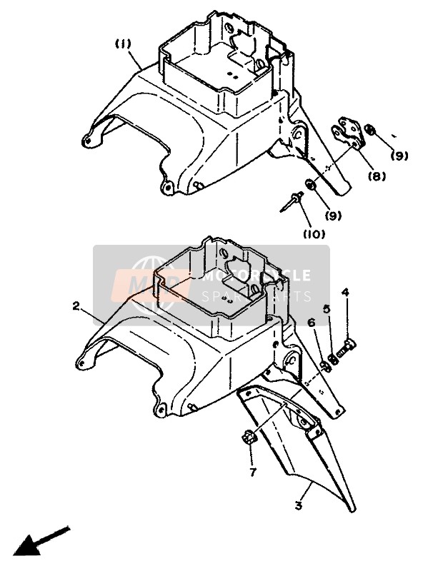 Yamaha XTZ750 SUPERTENERE 1991 Alternato (Parafango) (3) per un 1991 Yamaha XTZ750 SUPERTENERE