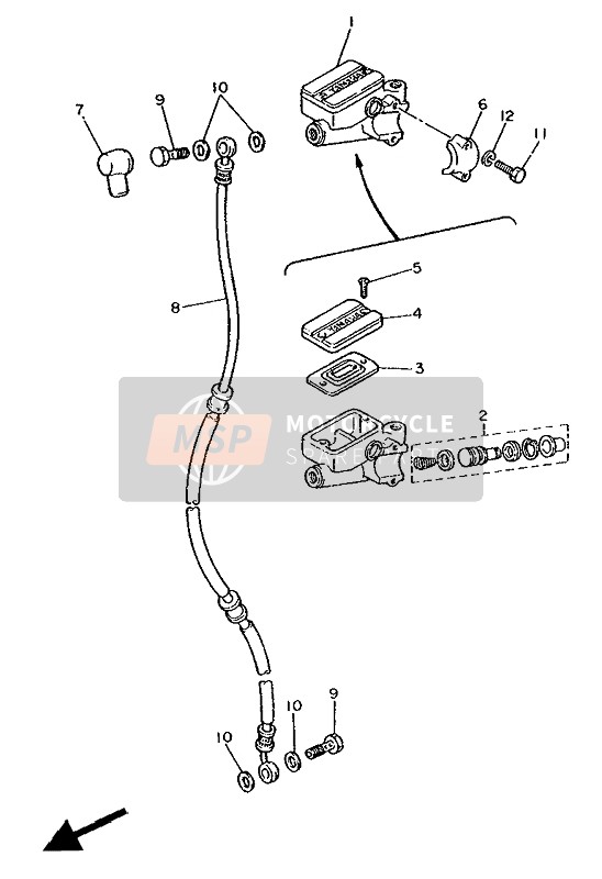 Yamaha XV535 VIRAGO 1991 HAUPTBREMSZYLINDER VORNE (UP) für ein 1991 Yamaha XV535 VIRAGO