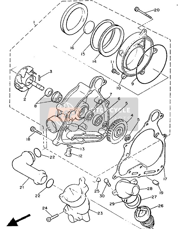 Yamaha XVZ13TD VENTURE ROYAL 1991 Water Pump for a 1991 Yamaha XVZ13TD VENTURE ROYAL