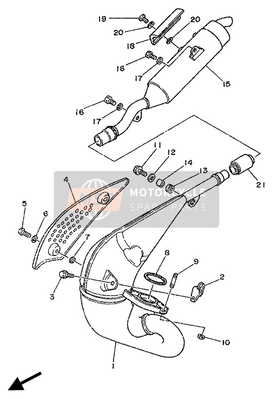 Yamaha DT125R 1994 Exhaust for a 1994 Yamaha DT125R