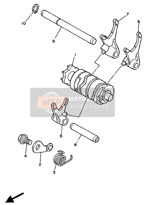 Yamaha DT125R 1994 Shift Cam & Fork for a 1994 Yamaha DT125R