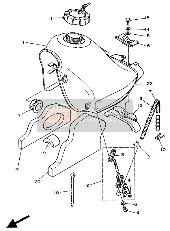 Yamaha DT125R 1994 Réservoir d'essence pour un 1994 Yamaha DT125R