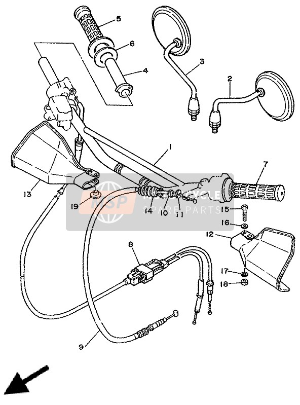 Yamaha DT125R 1994 LENKHANDGRIFF & KABEL für ein 1994 Yamaha DT125R