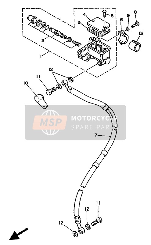 Yamaha DT125R 1994 HAUPTZYLINDER VORNE für ein 1994 Yamaha DT125R