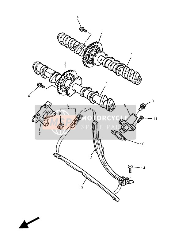 Yamaha FZR1000 1995 Camshaft & Chain for a 1995 Yamaha FZR1000