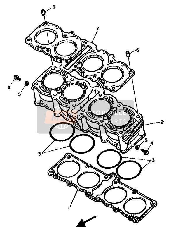 Yamaha GTS1000A 1994 Cylinder for a 1994 Yamaha GTS1000A