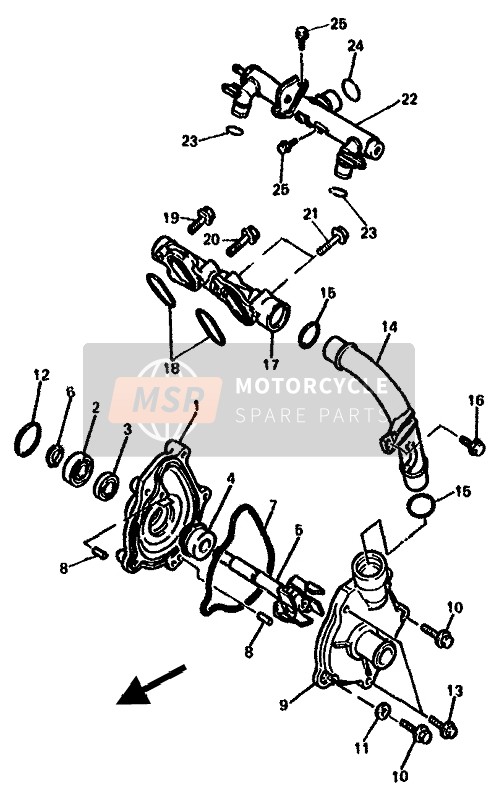 Yamaha GTS1000A 1994 WASSERPUMPE für ein 1994 Yamaha GTS1000A