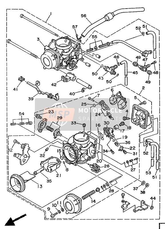 Yamaha TDM850 1994 Carburador para un 1994 Yamaha TDM850