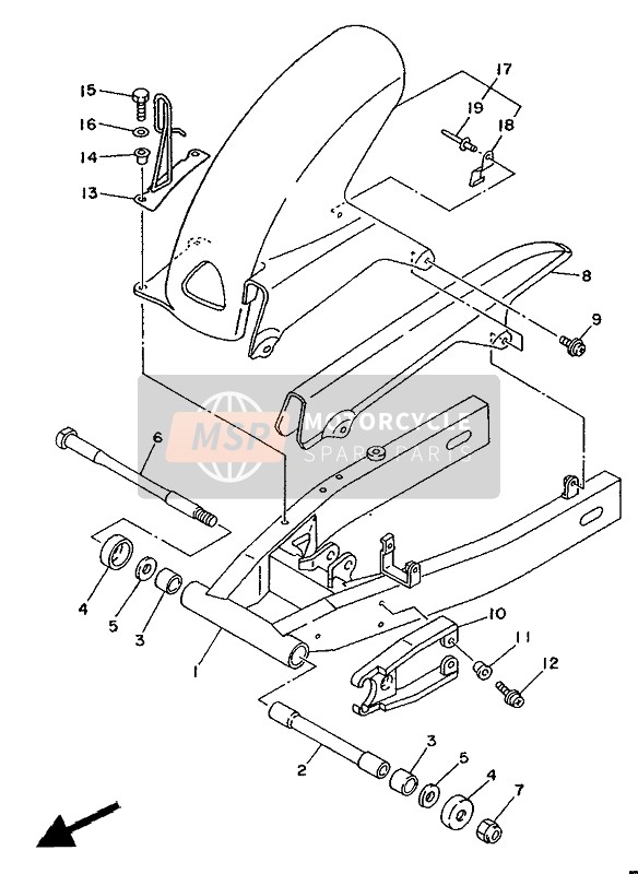 Yamaha TDM850 1994 Rear Arm for a 1994 Yamaha TDM850