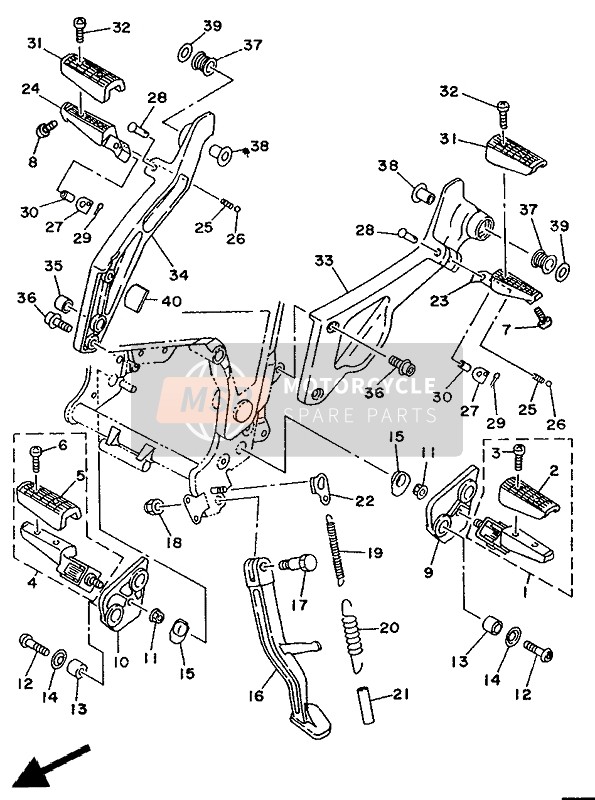 Yamaha TDM850 1994 Stand & Footrest for a 1994 Yamaha TDM850