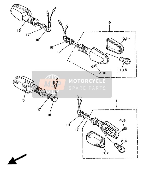 Yamaha TDM850 1994 Luce lampeggiante per un 1994 Yamaha TDM850