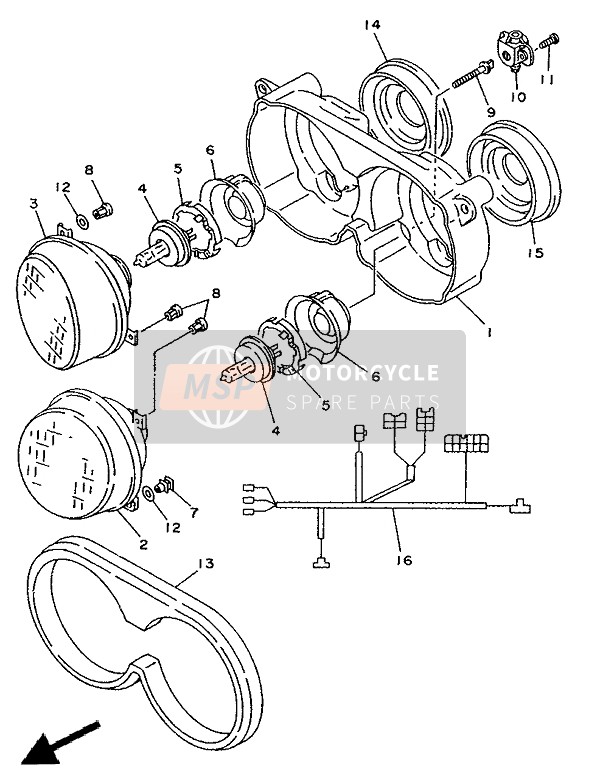 Yamaha TDM850 1994 Alternate (Meter-Headlight) (For OC) for a 1994 Yamaha TDM850