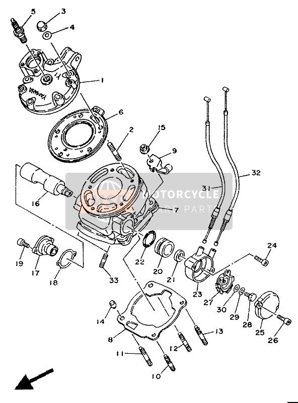 Yamaha TDR125 1994 Cylinder for a 1994 Yamaha TDR125