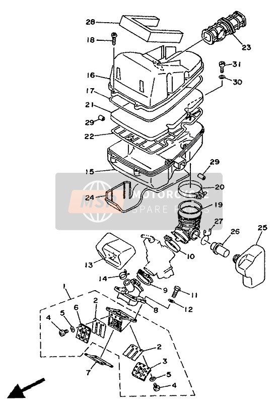 Yamaha TDR125 1994 Intake for a 1994 Yamaha TDR125