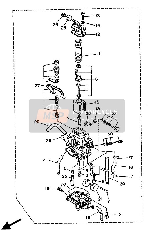 Yamaha TDR125 1994 Carburettor for a 1994 Yamaha TDR125