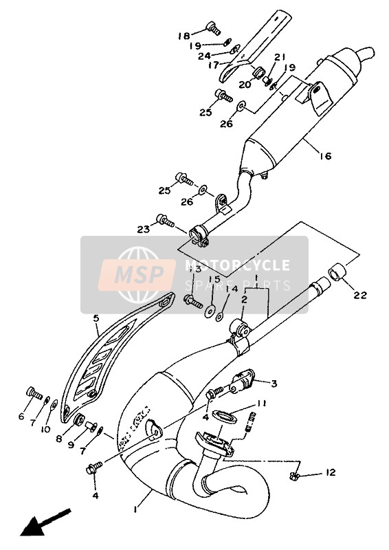 Yamaha TDR125 1994 ABGAS für ein 1994 Yamaha TDR125