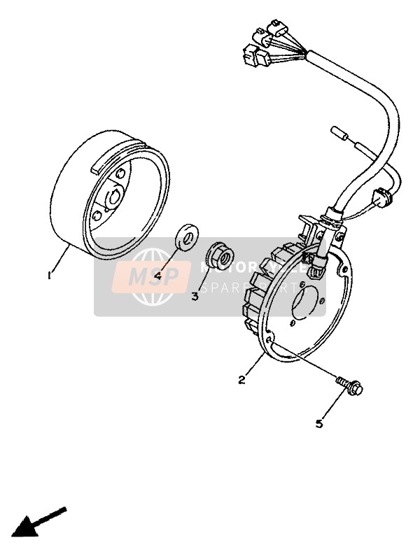 Yamaha TDR125 1994 Generator (Voor AT) voor een 1994 Yamaha TDR125