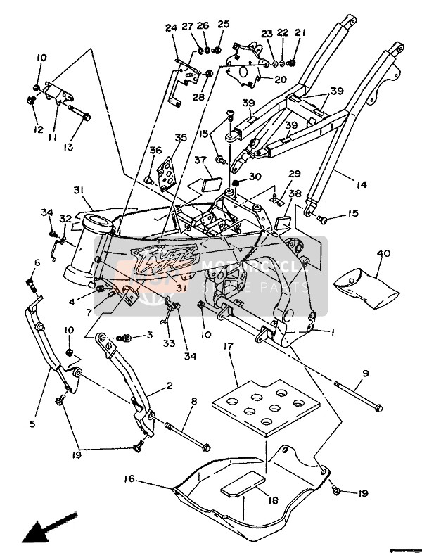 Yamaha TY250Z 1994 Frame for a 1994 Yamaha TY250Z