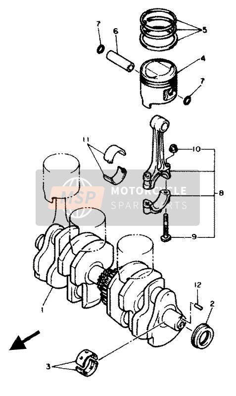 Yamaha XJ600N 1994 Vilebrequin & Piston pour un 1994 Yamaha XJ600N