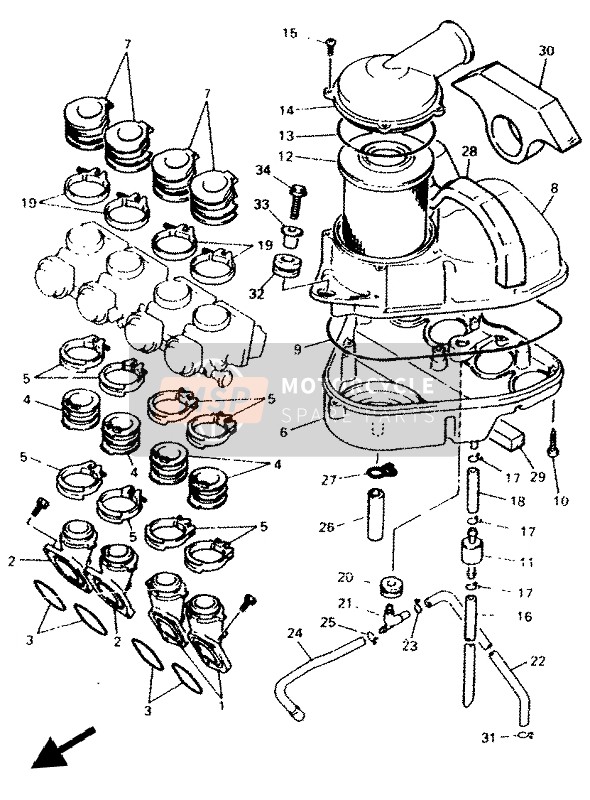 Yamaha XJ600N 1994 Intake for a 1994 Yamaha XJ600N