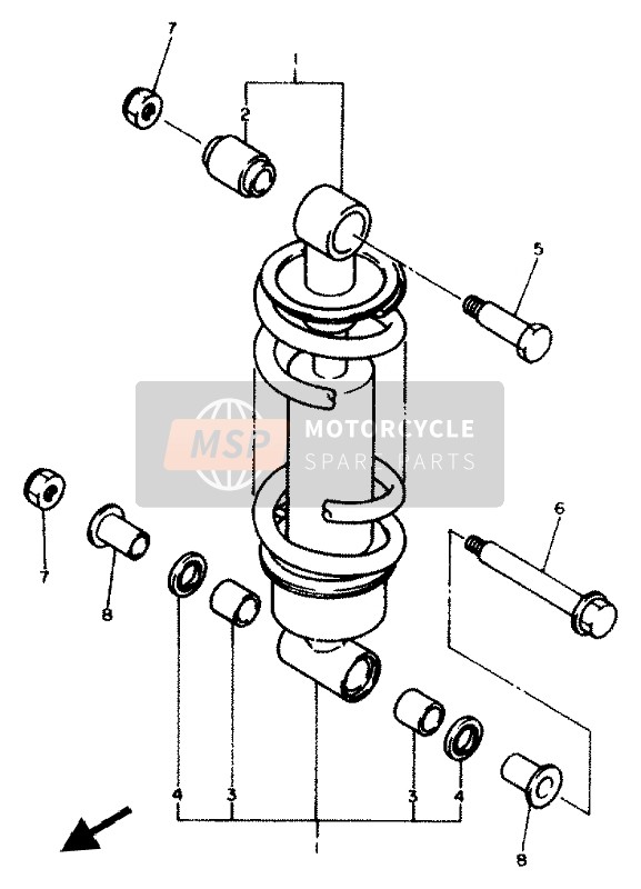 Yamaha XJ600N 1994 Suspension arrière pour un 1994 Yamaha XJ600N