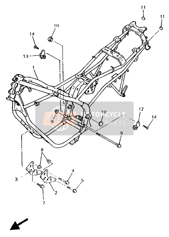 Yamaha XJ600S DIVERSION 1994 Frame voor een 1994 Yamaha XJ600S DIVERSION