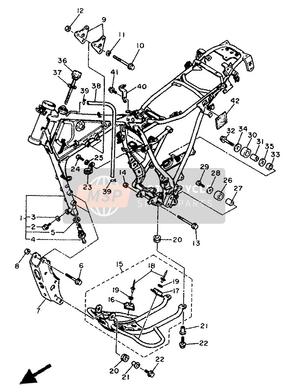 Yamaha XT600E 1994 Frame voor een 1994 Yamaha XT600E