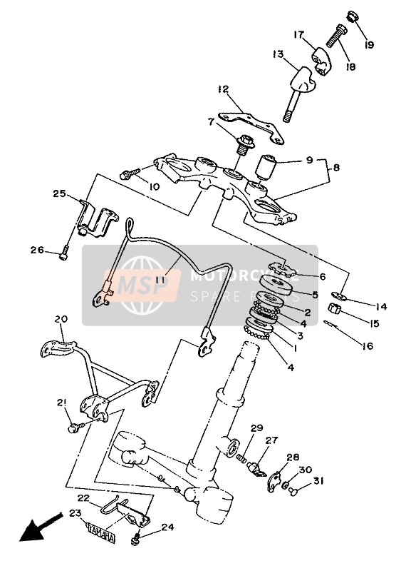 2UJ2317M0000, Stay 3, Yamaha, 2