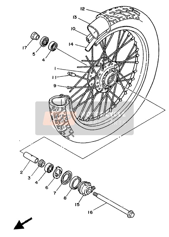 2UJ251110035, Hub, Front, Yamaha, 0