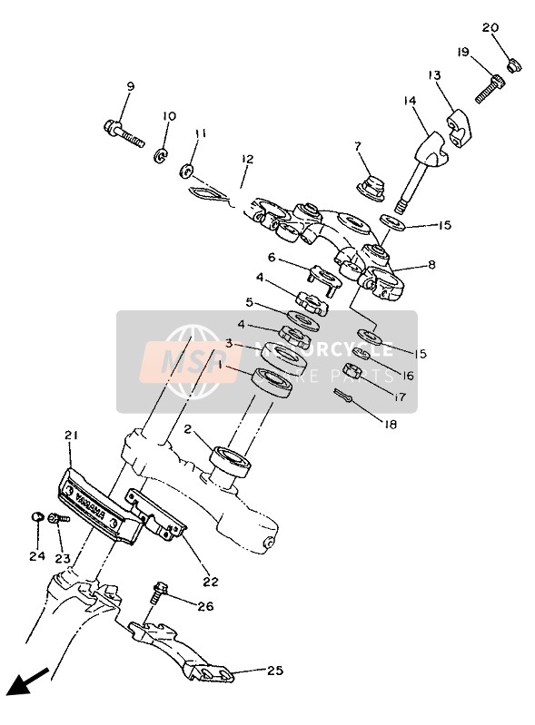 Yamaha XV1100 VIRAGO 1994 Steering for a 1994 Yamaha XV1100 VIRAGO
