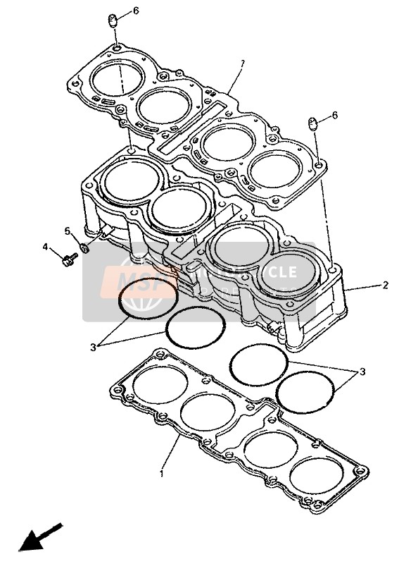 Yamaha YZF750R 1994 Cylinder for a 1994 Yamaha YZF750R