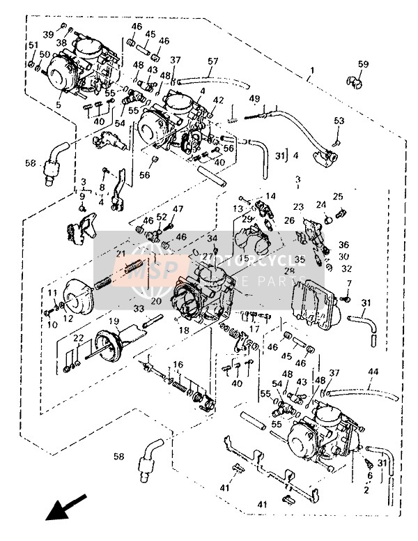 Yamaha YZF750R 1994 Carburettor for a 1994 Yamaha YZF750R