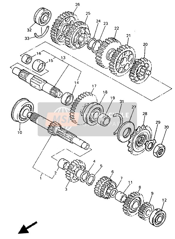 Yamaha YZF750R 1994 Transmission for a 1994 Yamaha YZF750R