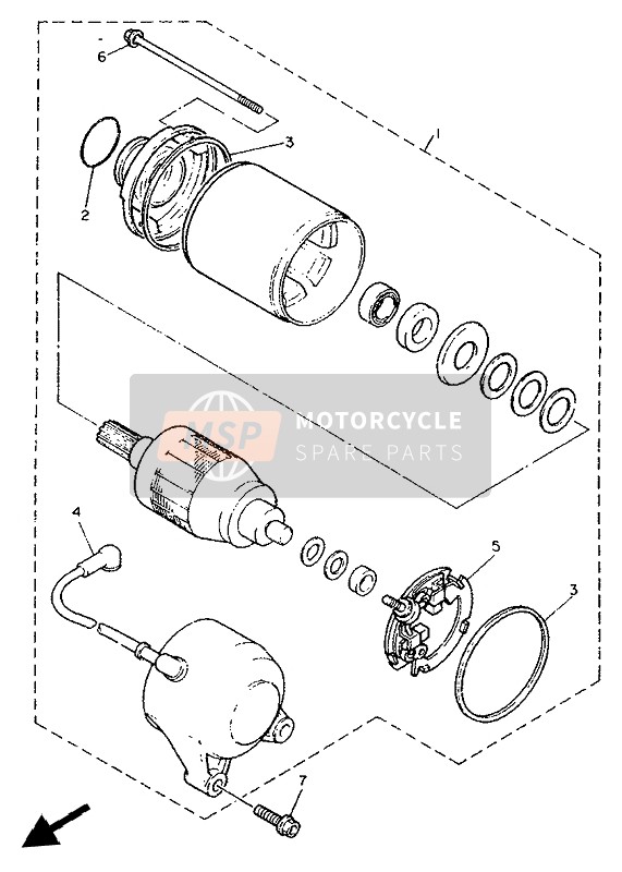 Yamaha YZF750R 1994 Comenzando Motor 4 para un 1994 Yamaha YZF750R