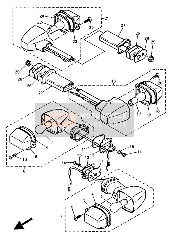 Yamaha YZF750R 1994 Luz intermitente para un 1994 Yamaha YZF750R